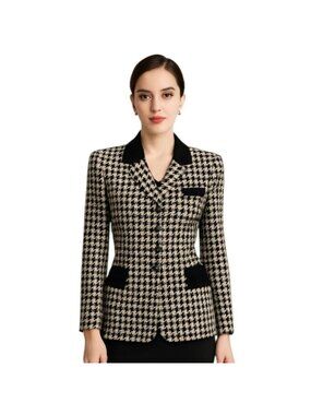 Gruppo Americano Vintage Houndstooth Single Breasted Blazer